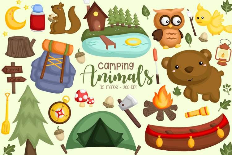 cabin camping clipart