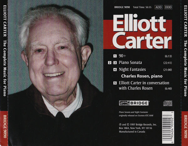 Ofensa novia Detener Elliott Carter: The Complete Music for Piano Charles Rosen, piano BRID –  Bridge Records