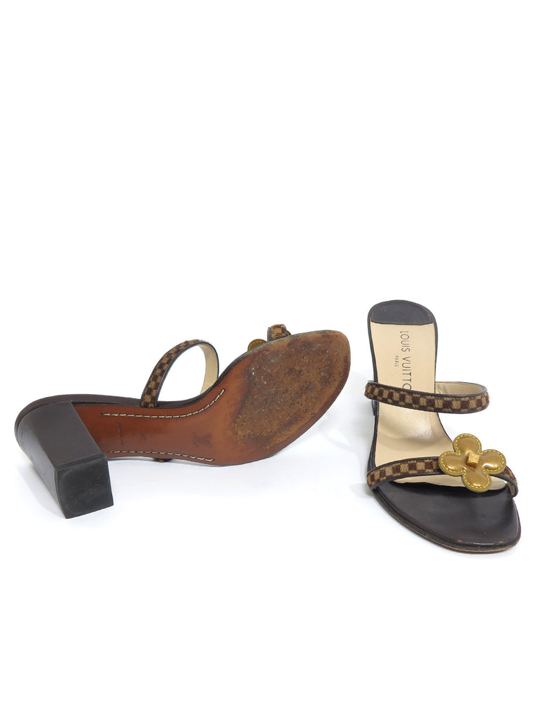 Pre-owned Louis Vuitton Ponyhair Damier Sandals – Sabrina&#39;s Closet