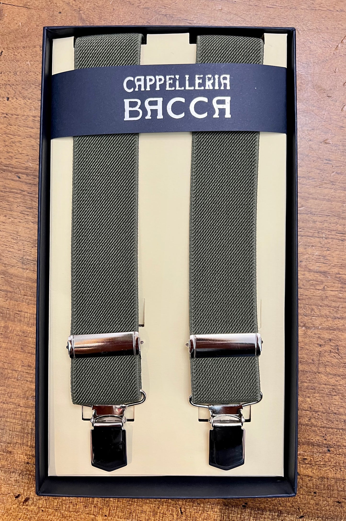 Olive Green Wide Elastic Braces