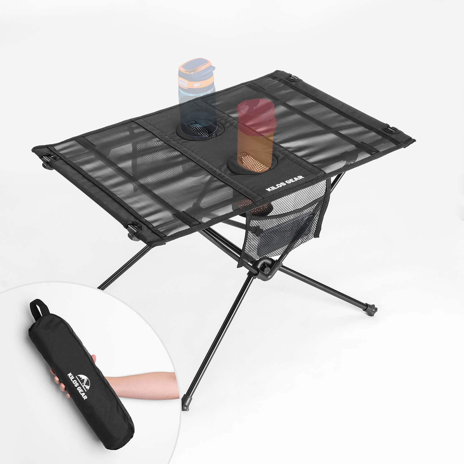 Portable Camp Table Outry Lightweight Folding Table with Cup Holders 