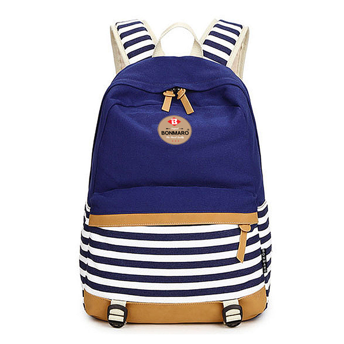 navy striped backpack