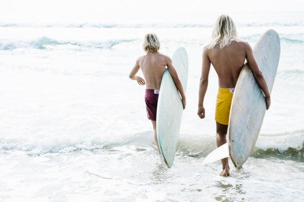 kids going for a surf