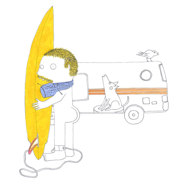 illustration of surfer