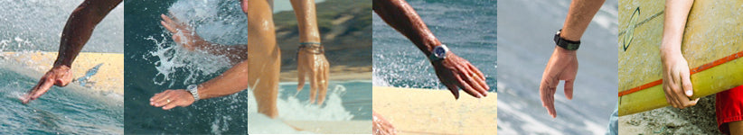 surfers' hands while surfing