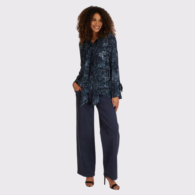Marc Aurel Lace Tie Neck Blouse
