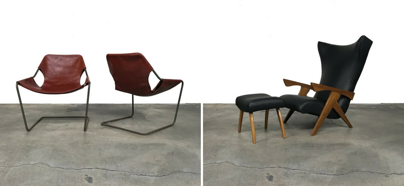 Paulistano Leather Arm Chair and Pau Ferra Arm Chair at Modern Resale Los Angeles