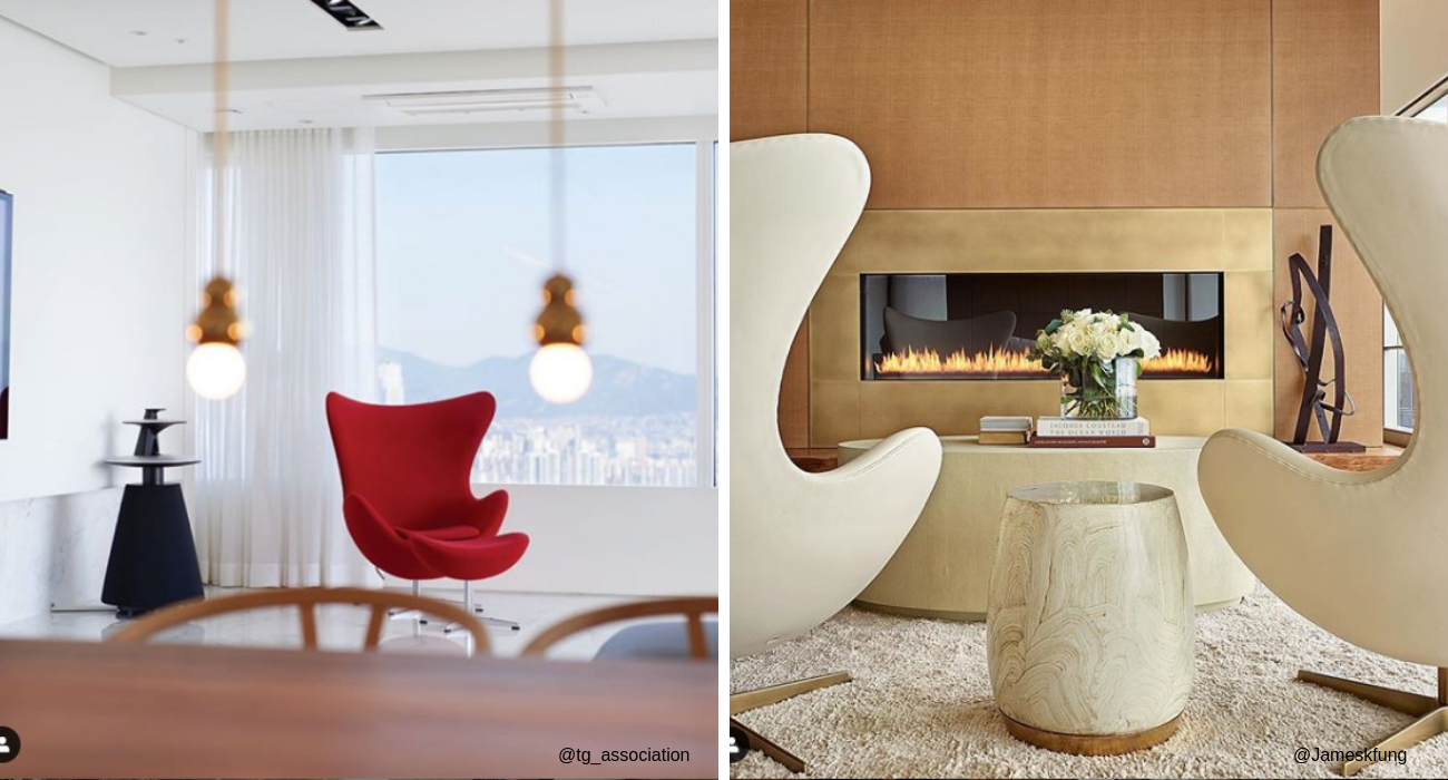 Fritz Hansen Arne Jacobsen Egg Chair in Real Homes From Instagram