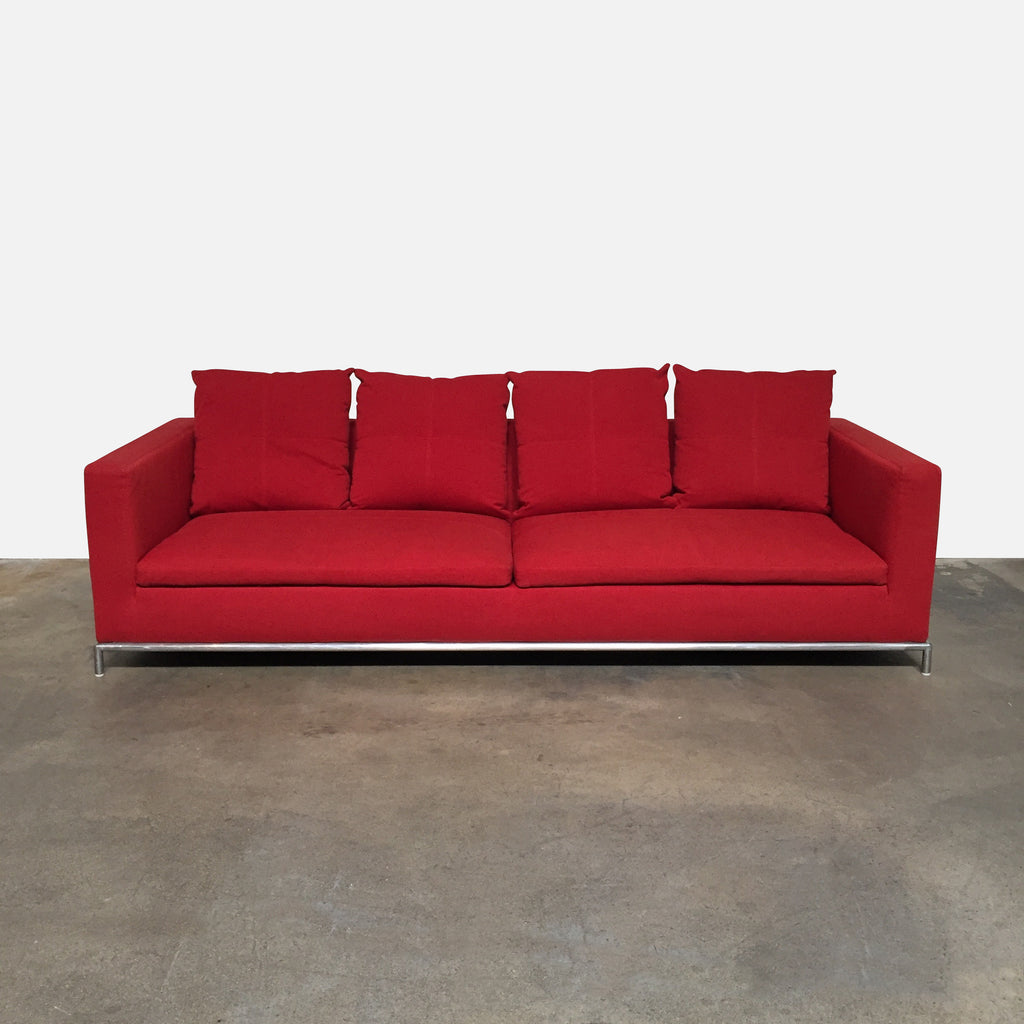 B B Italia Red Fabric George Sofa By Antonio Citterio La