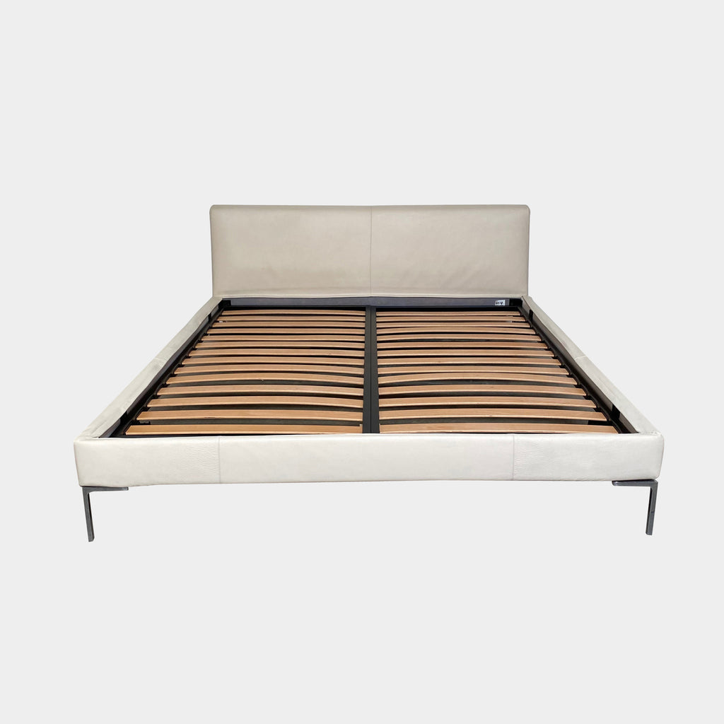 B B Italia Cream Colored Leather Charles Cal King Bed Los
