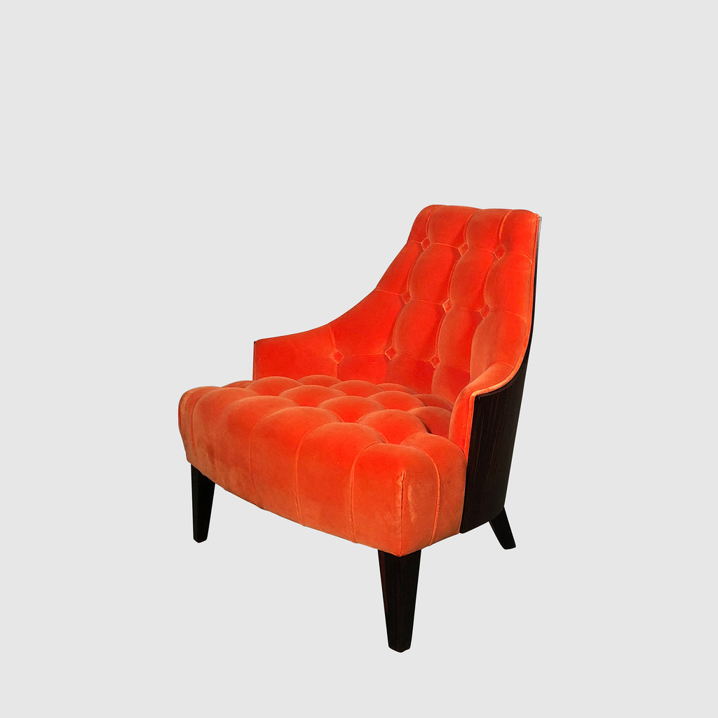 Sawaya Moroni Eloise Orange Velvet Lounge Chair Modern Resale