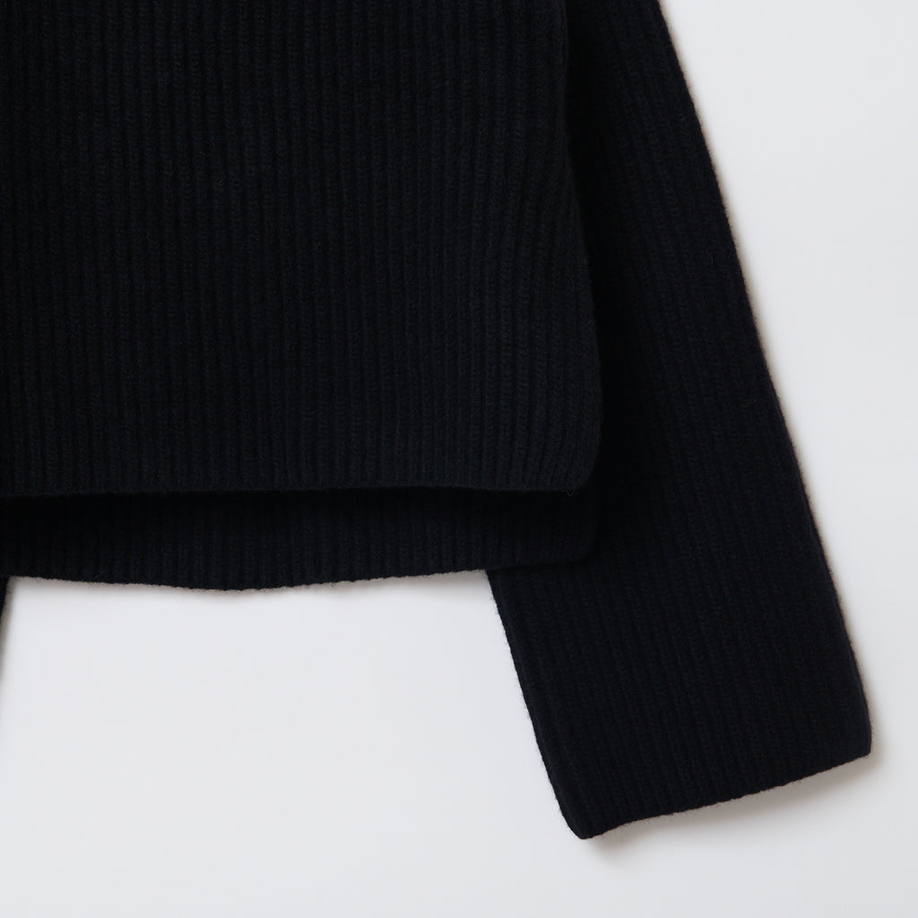 THE SHISHIKUI HIGH NECK KNIT /DARK BROWN-