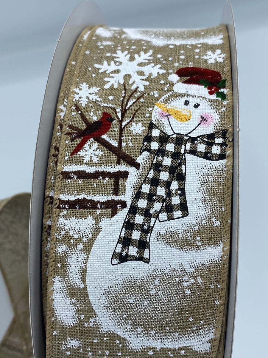 Details about   2.5" wide Snowman with Polka Dots Blue Satin Ribbon 