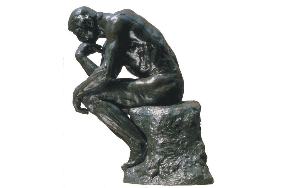 Rodin, The Thinker, thinking of advice to give to his 20 year old self.