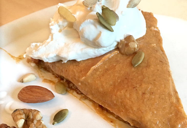 Squash pie with coconut whipped cream