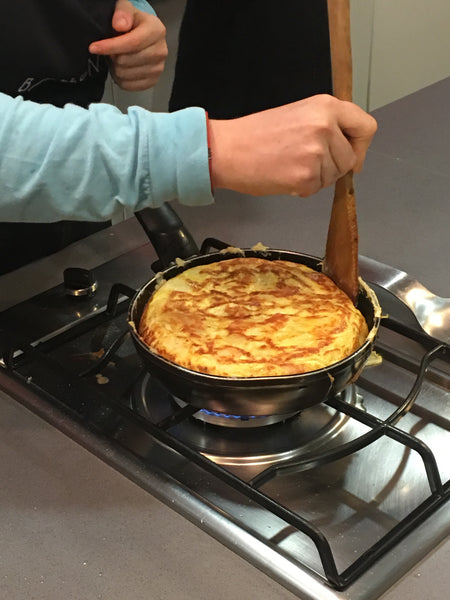 Making eggs in Spain.