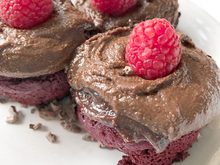 Paleo Red Velvet Cake using beet base, delicious with chocolate frosting!