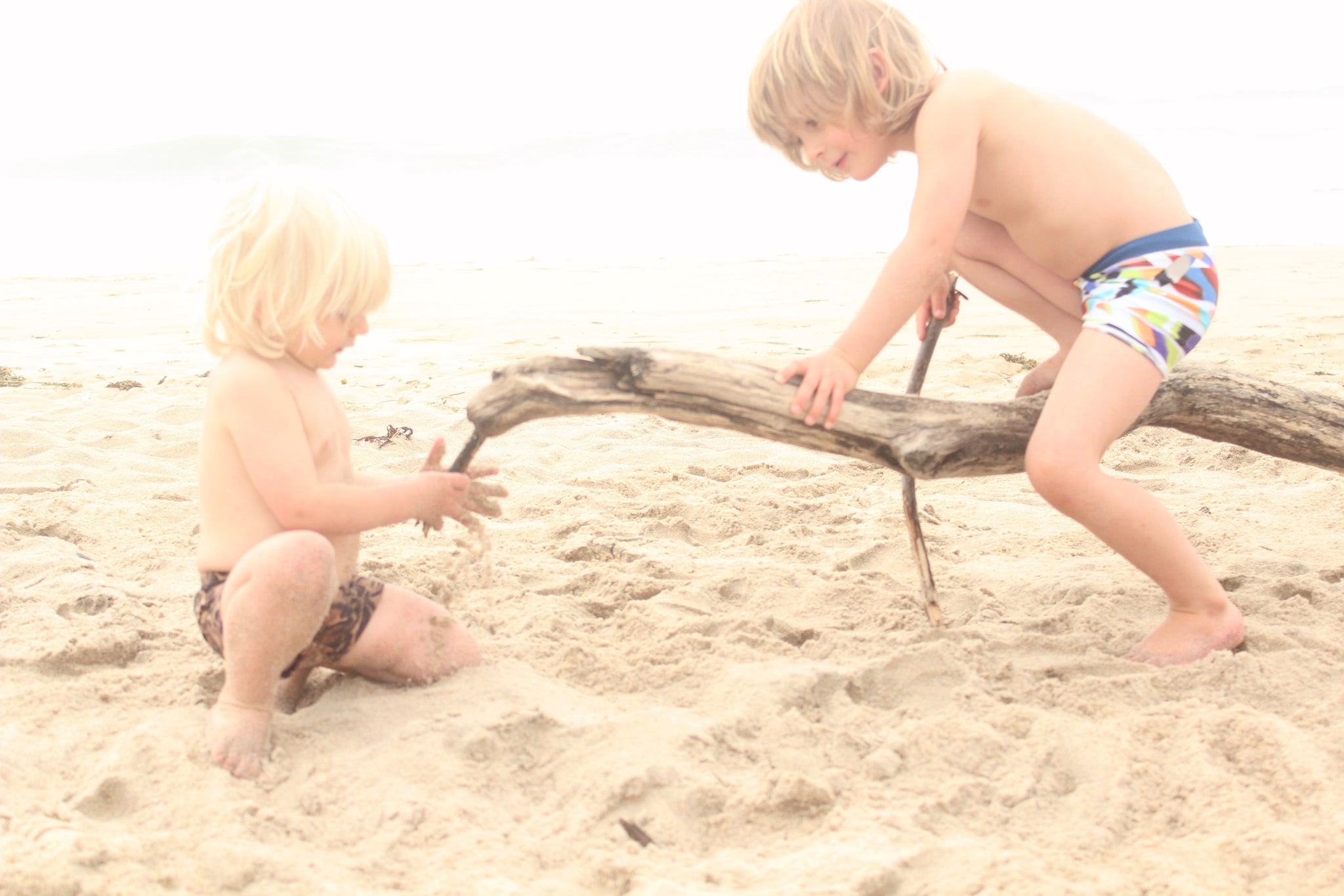 bud & june swimsuits at beach