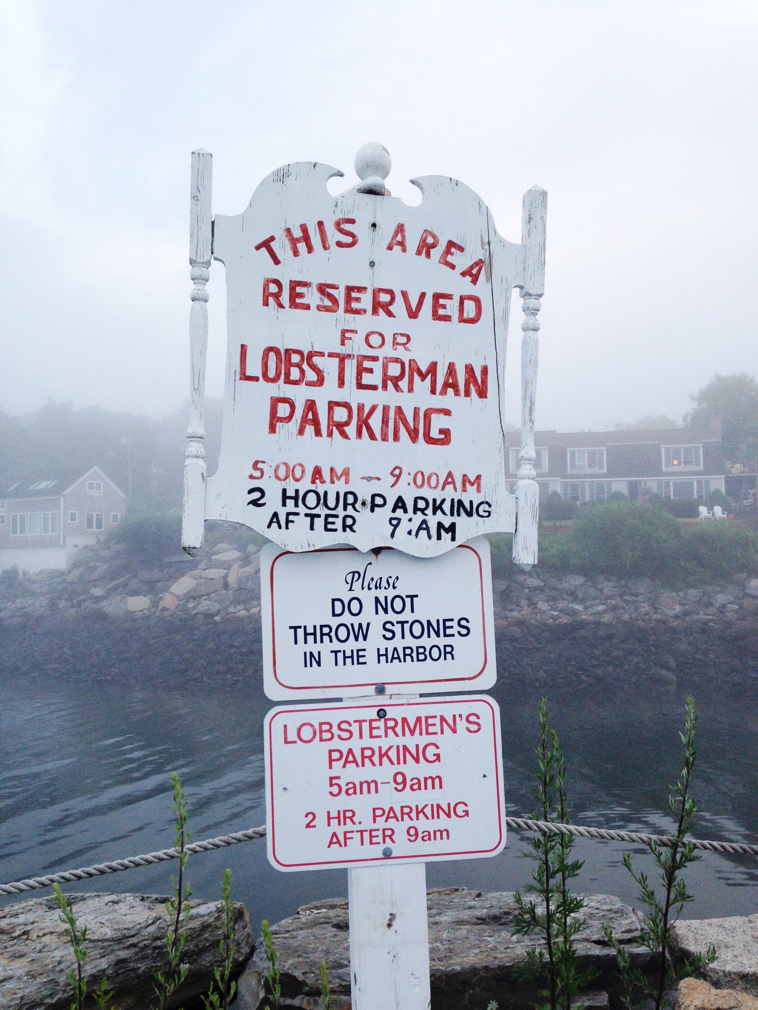 Lobster fisherman parking sign