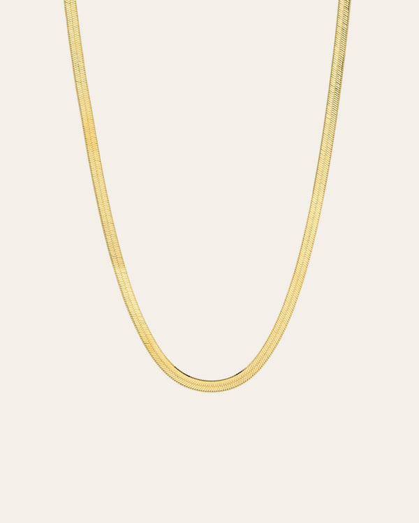 14k yellow gold herringbone necklace