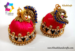 Peacock Silk jhumkas