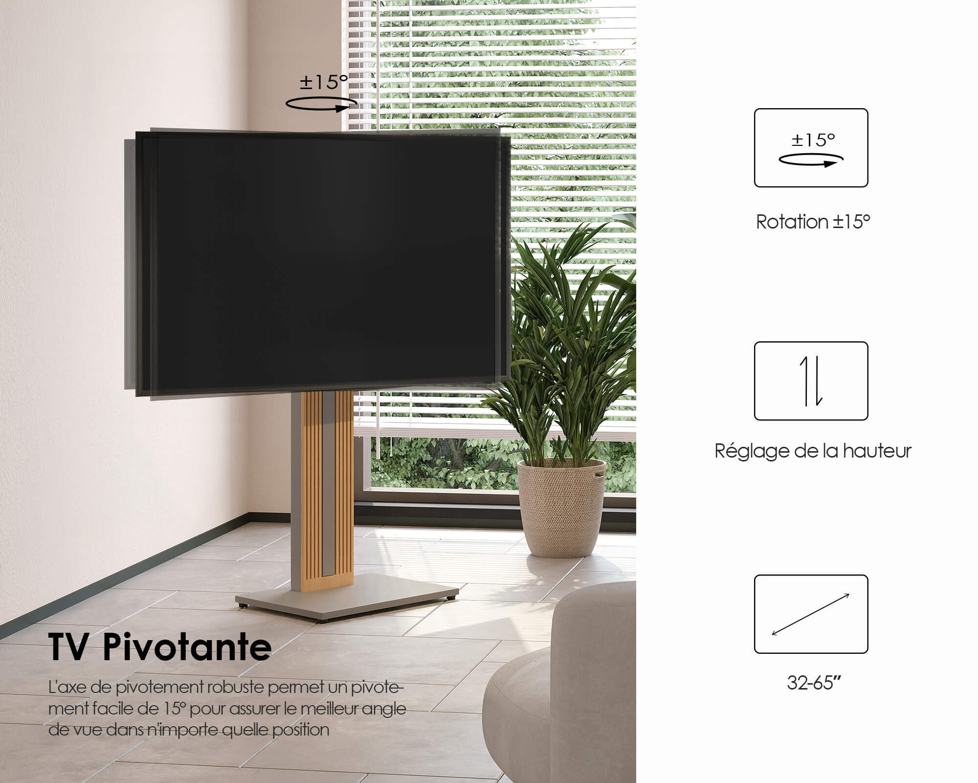 Zen FT65 Support TV Sur Pied