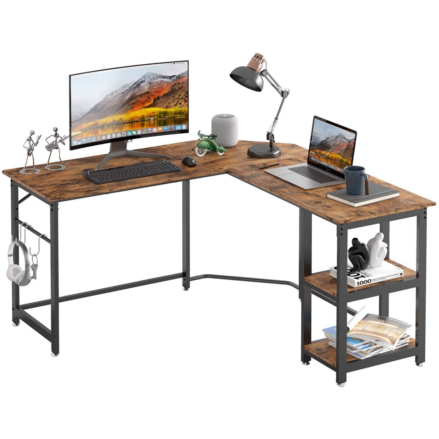 ironck industrial l shaped desk computer