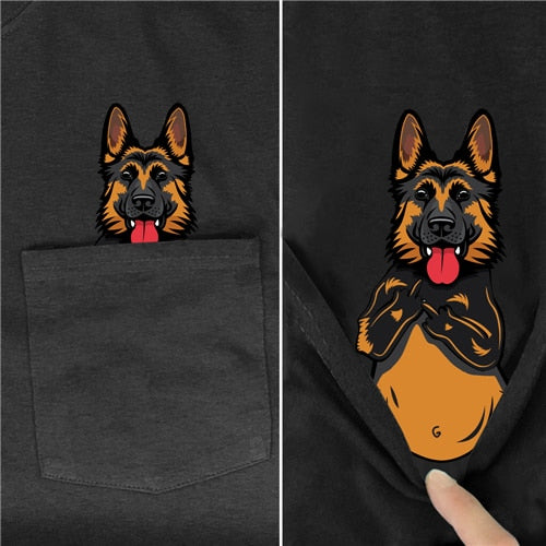 german shepherd pocket shirt