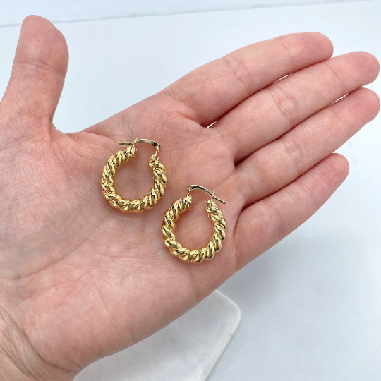 18k Gold Filled 23mm Classic Croissant Hoops Earrings Wholesale Jewelr |  luxususa.net