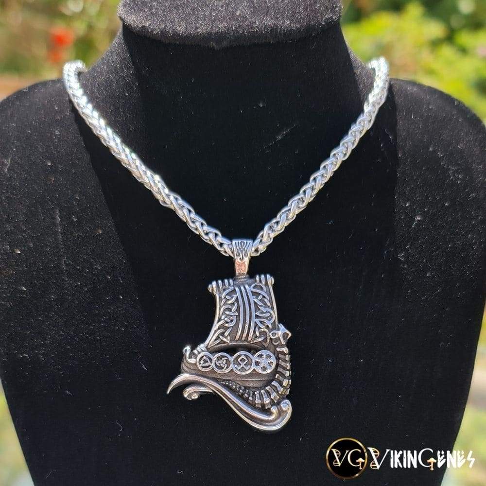Viking Ship Drakkar Handmade Necklace