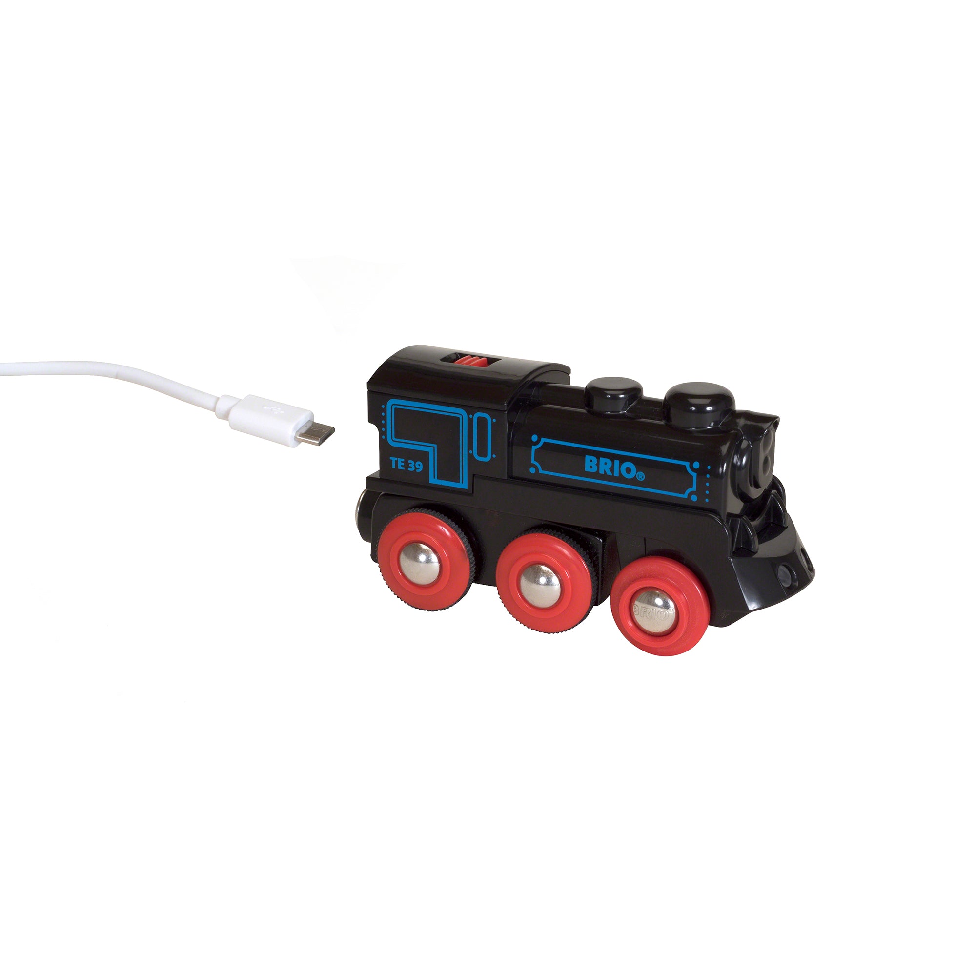 BRIO togbane, genopladeligt lokomotiv med USB Karrusella