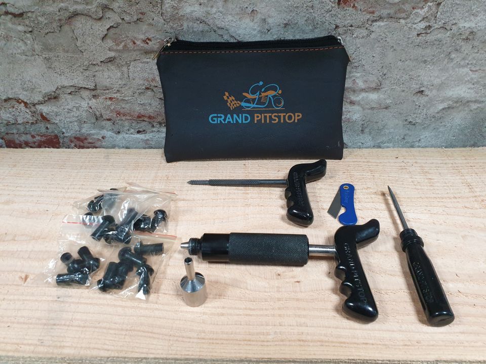 samenzwering voertuig investering GrandPitstop mini plug banden reparatie set | BikerGadgets