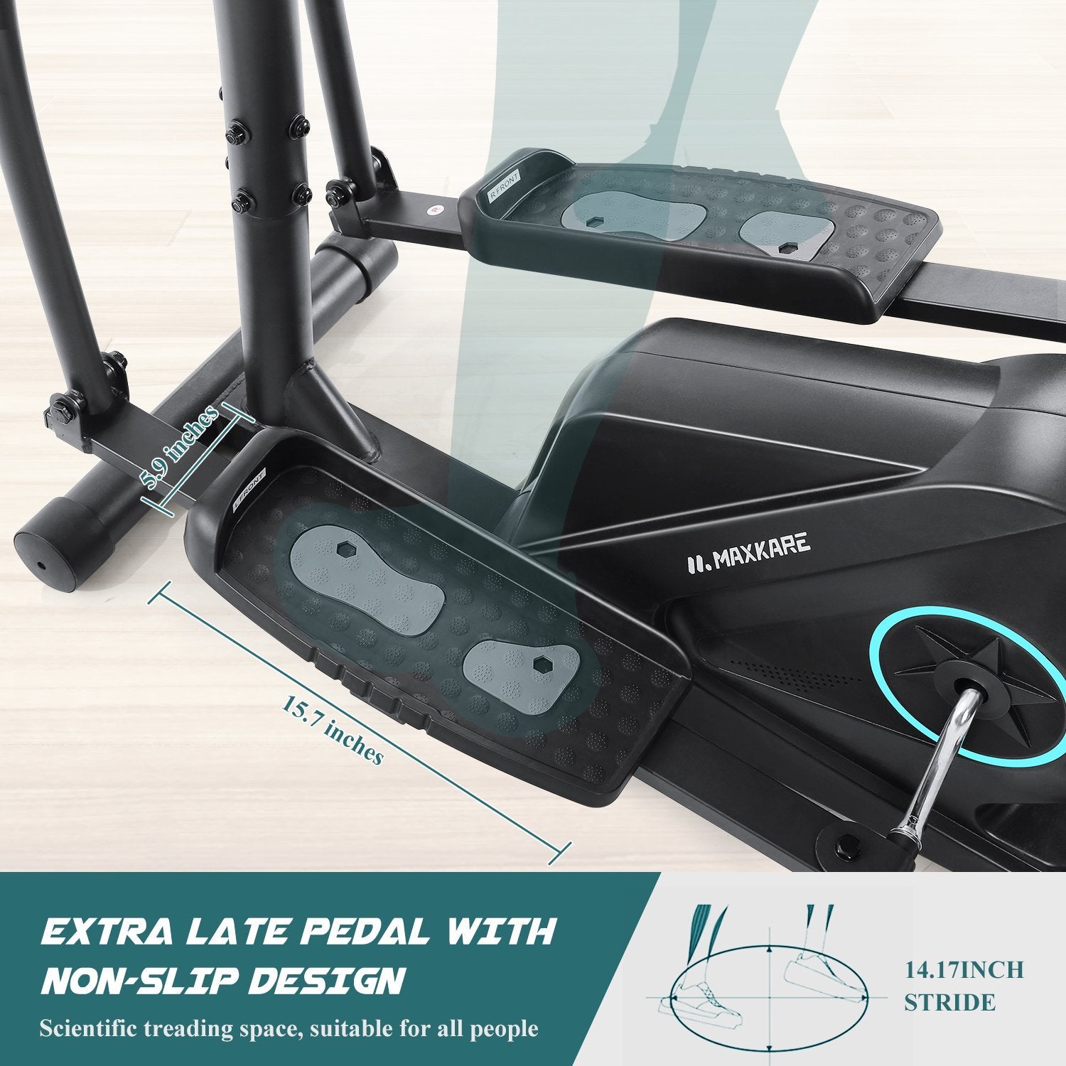 Load image into Gallery viewer, MaxKare Elliptical Machine Home LCD Exercise Elliptical Trainers with Magnetic Resistance Heart Rate Tracking - NAIPO