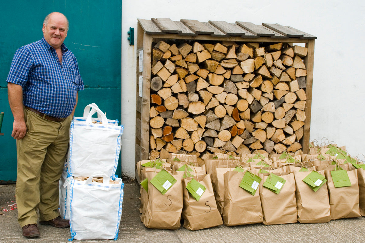 Here are just a few of the sample bags of firewood we gave out to customers.