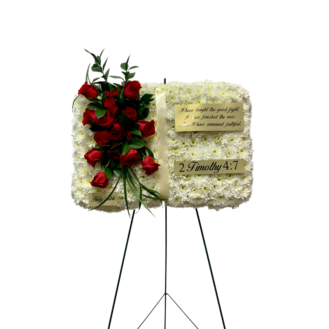bible funeral flower