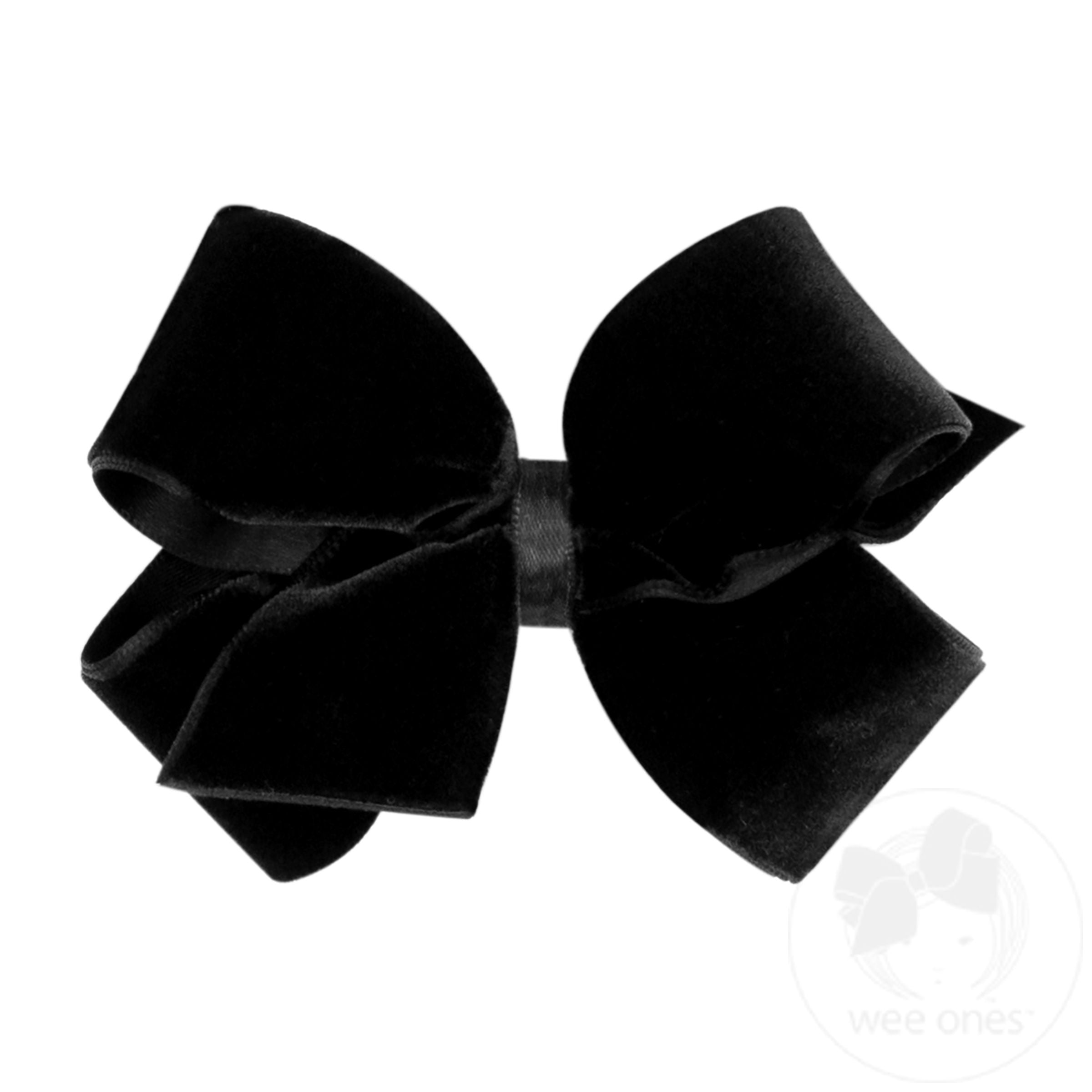 Black Velvet Hair Bow Barrette – ALEXANDRAKING