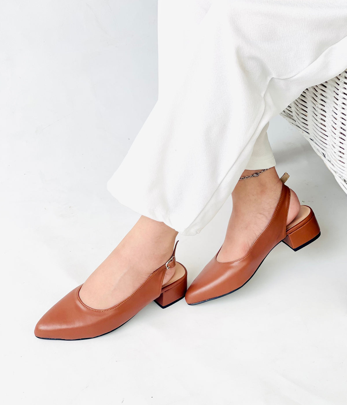Maria Shoes Tan 1.5 inch heel