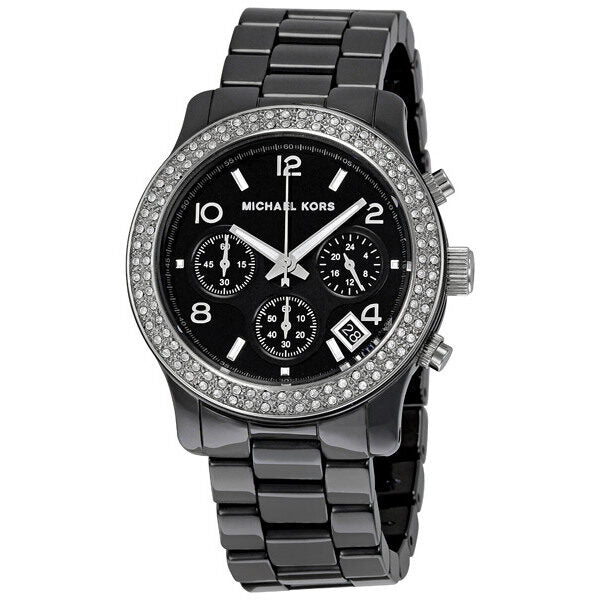 michael kors black chronograph watch