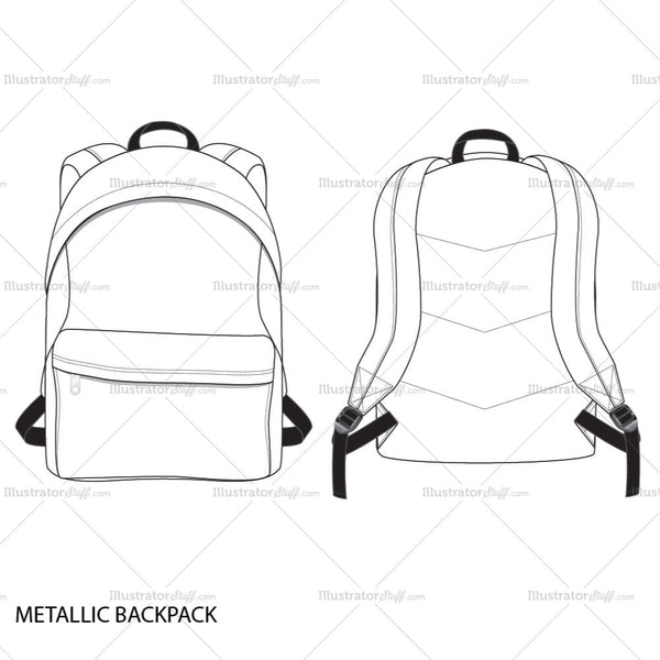 metallic-backpack-fashion-flat-template-templates-for-fashion