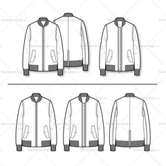 Elongated And Regular Bomber Flat Template