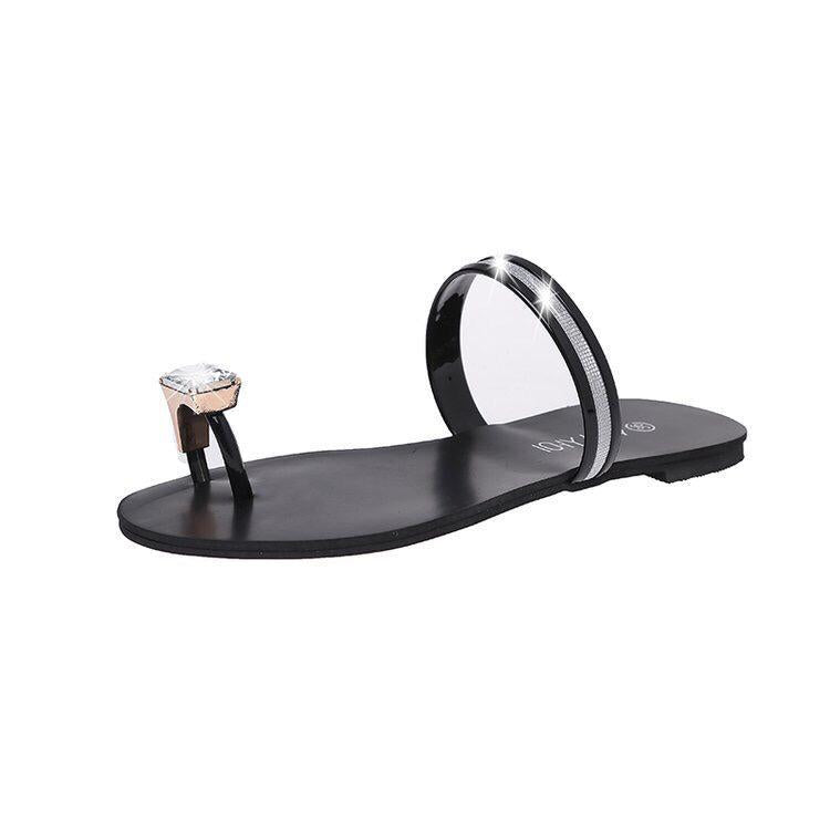 diamond toe ring sandals