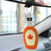 Maple Syrup scented car air freshener, shaped in maple syrup bottle with maple leaf