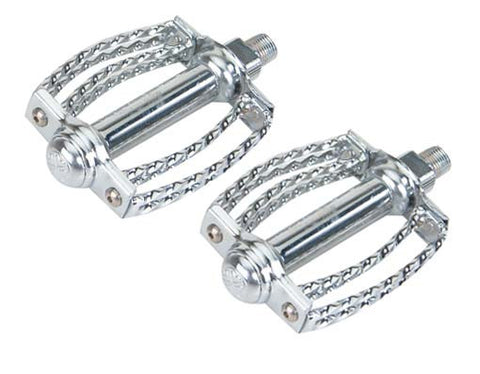 Picture of Double Square Round Twisted Pedals 1/2" Chrome.