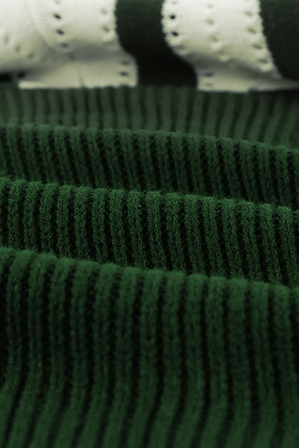 Green Colorblock Hollow Out Sweater Dress
