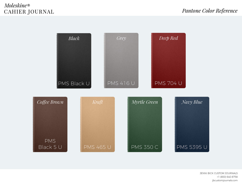 Pantone colors for Moleskine Cahier journals