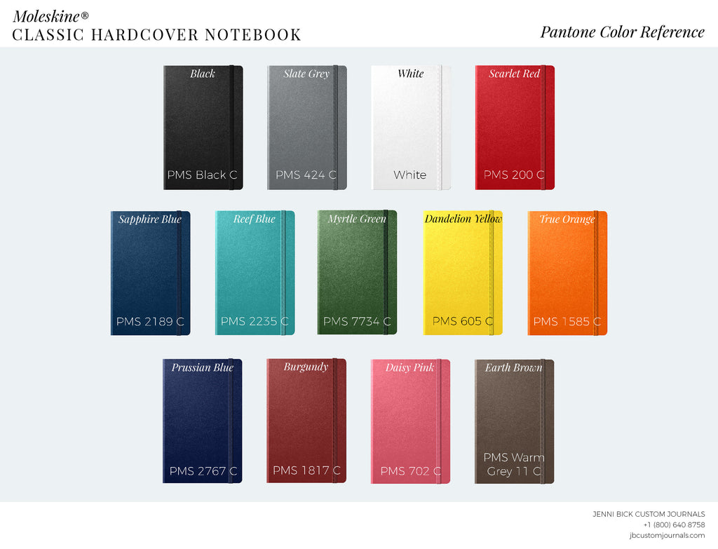 Moleskine classic hardcover pantone color reference chart