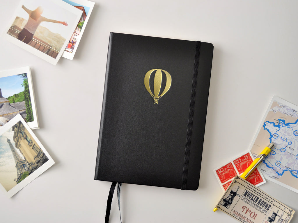 notebook custom embossed logo imprint gold foil