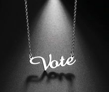 Load image into Gallery viewer, Cursive VOTE Necklace

