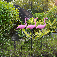 Load image into Gallery viewer, Solar Powered Pink Flamingo Lawn Lamp Garden Decor
