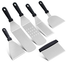 Load image into Gallery viewer, Multifunctional Stainless Steel Cooking Spatula Griddle Scrapers Set

